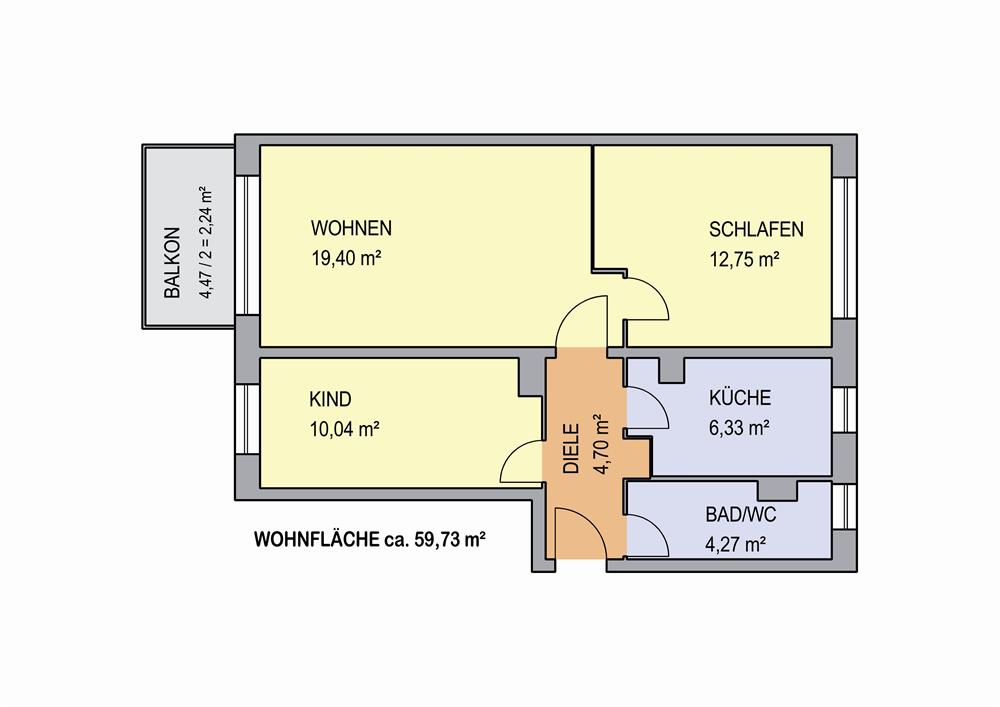 Renovierte 3-Raum Wohnung mit Balkon in bester Wohnlage - Foto 2