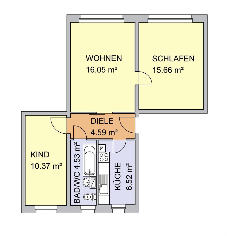 Renovierte 3-Raum Wohnung in zentraler Lage! - Foto 2