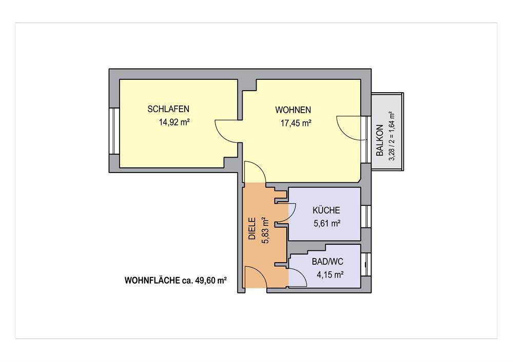 Für Sie ab November 2026 bereit: vollständig sanierte 2-Raumwohnung im Erdgeschoss! - Photo 2