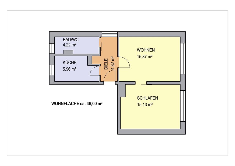 Einzugsfertige 2 Raumwohnung - Photo 4